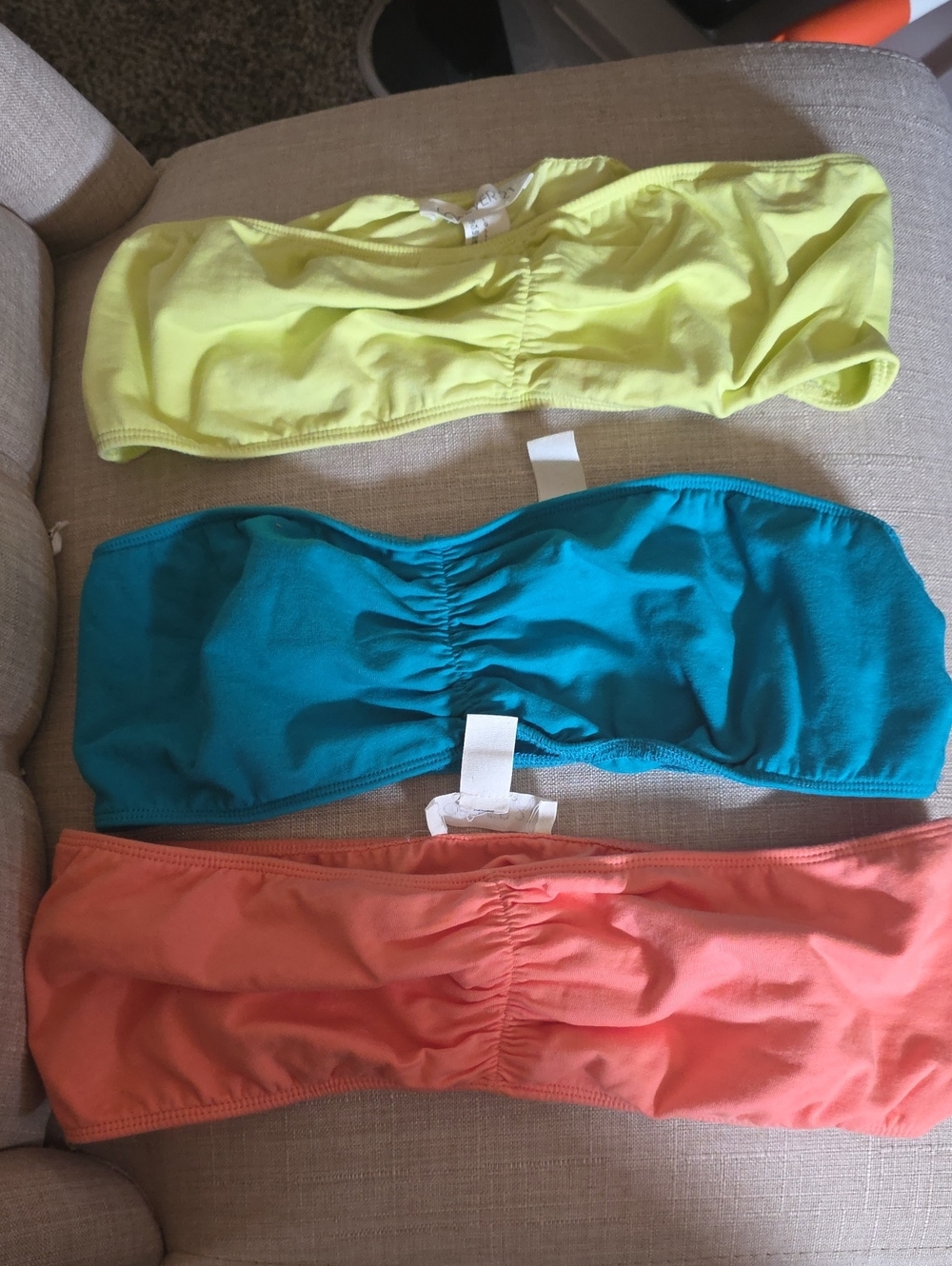 Womans Seamless Bandeau Pack - Yellow, Teal, Coral